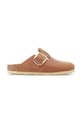 Kožené šľapky Birkenstock Boston Big Buckle usňová koža hnedá 1030446