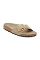 Birkenstock klapki skórzane Madrid Big Buckle 1030467 beżowy AW25