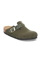Birkenstock klapki zamszowe Boston Braided 1030599 zielony AW25