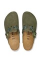 Obuwie Birkenstock klapki zamszowe Boston Braided 1030599 zielony