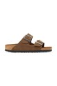 Birkenstock klapki zamszowe Arizona płaski brązowy 1030865