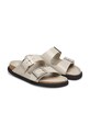 Obuwie Birkenstock klapki skórzane Arizona Droplet Buckle 1030326 beżowy