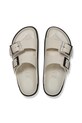 Birkenstock klapki skórzane Arizona Droplet Buckle beżowy 1030326