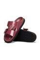 Birkenstock klapki skórzane Arizona Droplet Buckle 1030367 czerwony