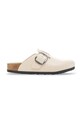 Birkenstock klapki skórzane Boston HEX pozostałe beżowy 1030905
