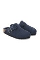 Obuwie Birkenstock kapcie zamszowe Boston Shearling 1030701 granatowy