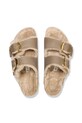 Birkenstock kapcie zamszowe Arizona Big Buckle Shearling beżowy 1030384