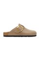 Birkenstock kapcie zamszowe Arizona Big Buckle Shearling beżowy 1030444