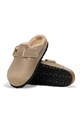 Birkenstock kapcie zamszowe Arizona Big Buckle Shearling 1030444 beżowy