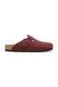 Birkenstock klapki zamszowe Boston Varsity płaski czerwony 1030730.Zinfandel