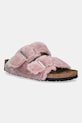 Birkenstock kapcie wełniane Arizona Shearling Upper loungewear różowy 1030274