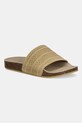 adidas Originals klapki zamszowe Adilette Rs płaski zielony JR3594