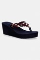 Tommy Hilfiger japonki damskie TH WEDGE BRAIDED SUMMER granatowy FW0FW09198