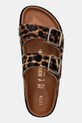 Birkenstock 1774 klapki skórzane Arizona FUR brązowy 1031699