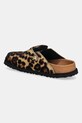 Obuwie Birkenstock 1774 klapki skórzane Boston FUR 1031919 brązowy