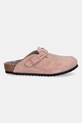 Birkenstock klapki zamszowe dziecięce Boston 1030464. różowy AW25