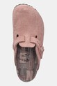 Birkenstock klapki zamszowe dziecięce Boston różowy 1030464.