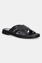 Kožené šľapky Tommy Hilfiger PREMIUM TH CC LTH SANDAL čierna FM0FM05504