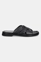 Tommy Hilfiger klapki skórzane PREMIUM TH CC LTH SANDAL FM0FM05504 czarny AW25