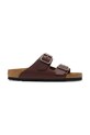 Birkenstock klapki skórzane Arizona Vintage Wood Wire Buckle Planet friendly brązowy 1030702.Roast