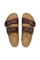 Birkenstock klapki skórzane Arizona Vintage Wood Wire Buckle brązowy 1030702.Roast