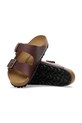 Birkenstock klapki skórzane Arizona Vintage Wood Wire Buckle 1030702.Roast brązowy