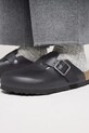 Birkenstock klapki skórzane Boston Vintage Wood Wire Buckle 1030691