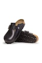 Birkenstock klapki skórzane Boston Vintage Wood Wire Buckle 1030691 czarny