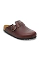 Birkenstock klapki skórzane Boston Vintage Wood Wire Buckle 1030703 brązowy AW25