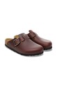 Obuwie Birkenstock klapki skórzane Boston Vintage Wood Wire Buckle 1030703 brązowy
