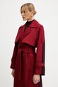 Patrizia Pepe trencz z wełną czerwony 8O0188.A630