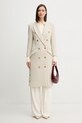 Kabát s prímesou vlny Elisabetta Franchi CP00456E2 béžová AW25
