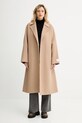 Kabát s příměsí vlny Calvin Klein LV040WL571 béžová AW25