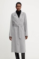 Шерстяное пальто BOSS серый 50541513