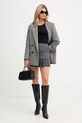 Pinko płaszcz z dodatkiem wełny 106099.A2ZU szary AW25