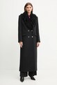 Versace Jeans Couture płaszcz z dodatkiem wełny bez kaptura czarny 79HAT418.N0342