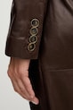 Δερμάτινο παλτό Marciano Guess LANA 5YGL08.7345A καφέ