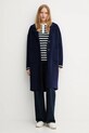 United Colors of Benetton płaszcz z wełną 28F7DN082 granatowy AW25