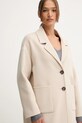 Пальто с шерстью United Colors of Benetton бежевый 28F7DN082