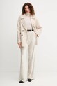 United Colors of Benetton płaszcz z wełną 28F7DN083 beżowy AW25