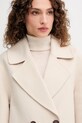 United Colors of Benetton płaszcz z wełną beżowy 28F7DN083