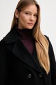 Μάλλινο παλτό United Colors of Benetton μαύρο 28F7DN083