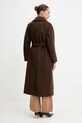 Odzież Weekend Max Mara płaszcz z dodatkiem wełny TEMPERA 2525016082600 brązowy