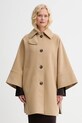 Kabát s prímesou vlny Weekend Max Mara RUFO oversize béžová 2525496012600