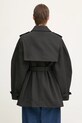 Одяг Тренч GANNI Heavy Twill Midi Trench W0893 чорний