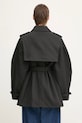 Clothing GANNI trench coat Heavy Twill Midi Trench W0893 black