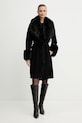 Marciano Guess płaszcz z dodatkiem wełny LILIANA bez kaptura czarny 5BGL46.7125A