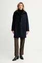 Sessun płaszcz z dodatkiem wełny 23112022 granatowy AW25