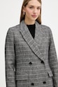 Kabát s prímesou vlny Twinset sivá 252TT2041