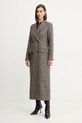 Twinset płaszcz z dodatkiem wełny 252TT2041 brązowy AW25